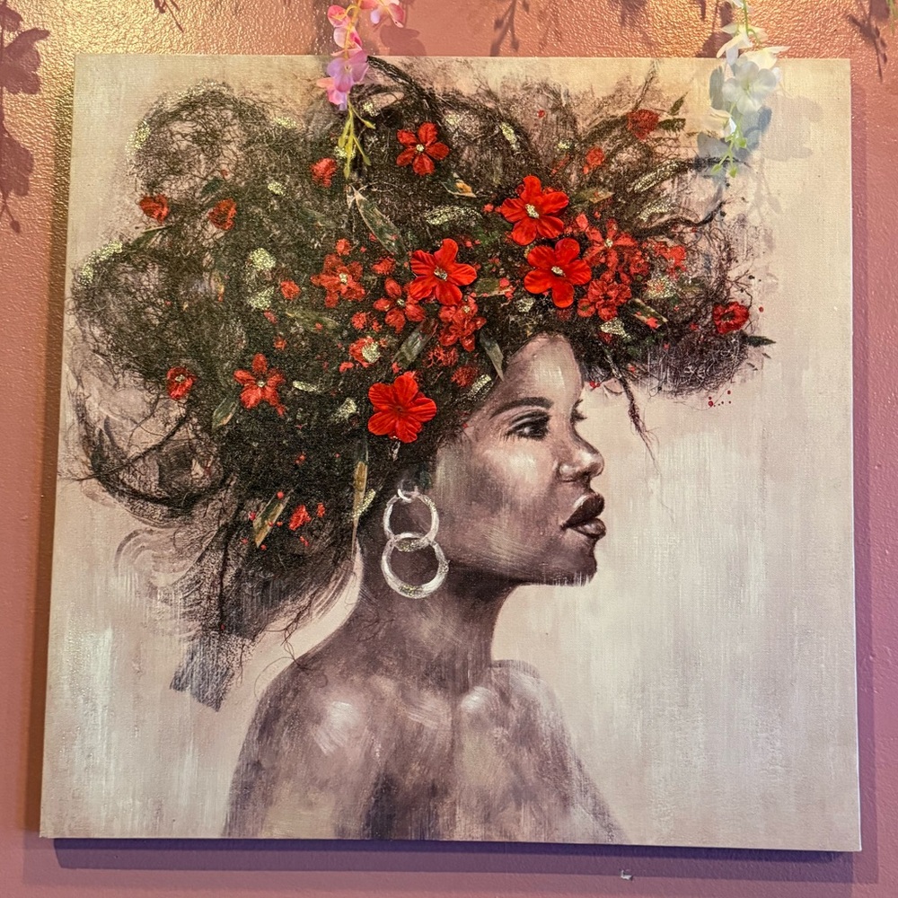Floral Hair Art Canvas